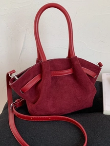 Vintage Matte Suede Texture Large Capacity Tote Bag For Women PU Leather Stitching Shoulder Bag Retro Handbag Underarm Bag