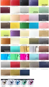 Color chart showcasing 48 shades of cardstock for heart-shaped table place cards
