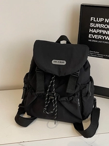 Fashion Lightweight Women Backpack For College Waterproof Fabric Travel Bag Drawstring Flap Closure Casual Daypack