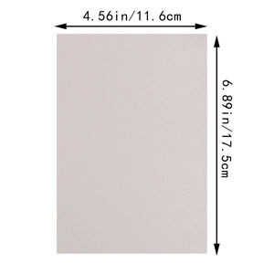 Detailed size chart showing the 4.56 x 6.89 inch dimensions of white pearlescent paper cards