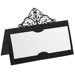 Laser Cut Hollow Crown Table Place Cards Pearlescent Paper Name Seat Cards For Wedding Banquet Party Decoration