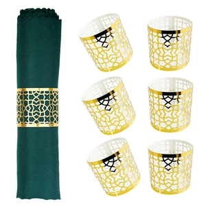 Reflective Gold Hollow Butterfly Napkin Rings Laser Cut Paper Napkin Buckles For Wedding Banquet Table Decoration