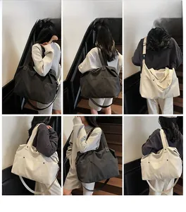 Multiple ways to carry large capacity duffle bag shown in versatile carrying styles