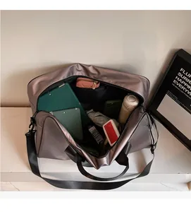 Top-down view of spacious oxford cloth tote bag showing large interior storage capacity
