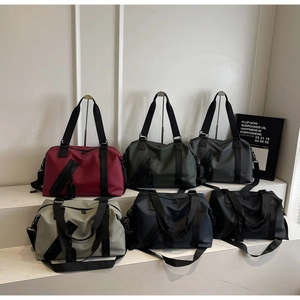 Six colors of large-capacity waterproof travel bags with nylon handles and side pockets