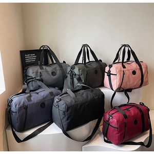 Detailed view of large capacity waterproof travel bags in six available colors and styles