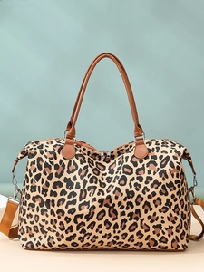 Large Capacity Women Travel Bag Oxford Cloth Waterproof Handbag Leopard Cow Print Weekend Duffel Bag Sport Yoga Storage Shoulder Bag