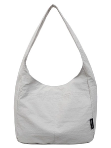 Minimalist large capacity canvas tote bag with wide strap and front pocket in grey