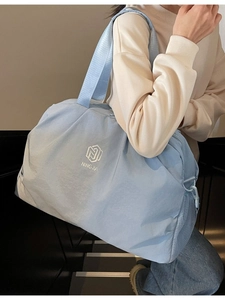 Large sky blue travel bag with wet-dry separation for fitness and swimming