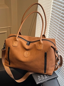 Large Capacity PU Leather Travel Bag Waterproof Dry Wet Separation Duffel Bag For Women Men Gym Fitness Weekender Sports Luggage