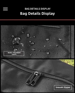 Detail of waterproof nylon fabric with water droplets and smooth black metal double zippers