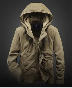 Detail of winter hooded deck jacket featuring warm fleece lining and sturdy zipper closure