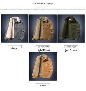 Giacche da uomo in velluto a coste nei colori grigio, kaki chiaro, verde e kaki