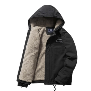 Men Thick Sherpa Lined Cotton Hooded Deck Jacket Winter Warm Padded Coat Outdoor Casual Workwear Parka Outwear For Men