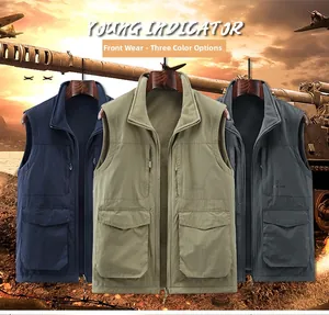 Three-color variety of quick-dry polar fleece vests with warm lining and utility pockets
