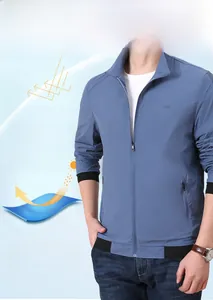 Men's breathable sun protection jacket detail with UPF50+ rating and Free Spirit print