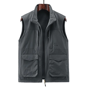 Men Reversible Polar Fleece Vest Outdoor Multi Pocket Stand Collar Warm Sleeveless Jacket Autumn Winter Casual Waistcoat