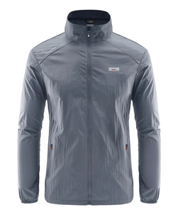 Herren Sommer Stehkragen Sonnenschutzjacke Leicht Atmungsaktiv Windjacke Outdoor Skin Clothing Dünner Nylon Sportmantel