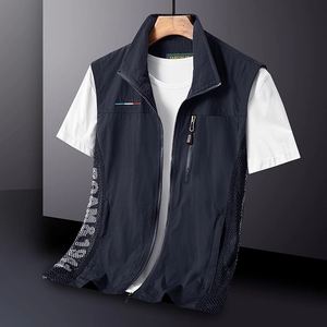 Gilet de Pêche en Plein Air pour Hommes Mailles Respirantes Multi Poches pour Voyage Photographie Casual Séchage Rapide