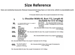 Detailed size chart for quick-dry tactical vest from M to 7XL with measurements