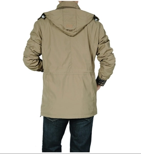 Giacca outdoor uomo kaki con vita regolabile e fodera a quadri di alta qualità