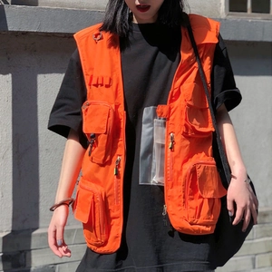 Men Tactical Utility Vest Multi Pocket Quick Dry Outdoor Fishing Photography Cargo Vest Urban Techwear Streetwear Sleeveless Jacket