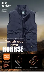 Detail view of quick-dry fishing vest showing waterproof and breathable fabric texture