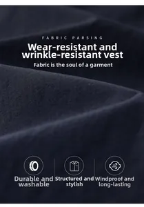 Close-up of windproof and anti-wrinkle fabric texture for outdoor utility vest