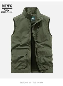 Detail of army green tactical vest showing breathable mesh lining and durable fabric