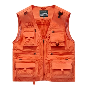 Gilet de Plein Air pour Hommes Multi-Poches Gilet de Pêche Photographie Maille Respirant Séchage Rapide Casual Hommes Sport