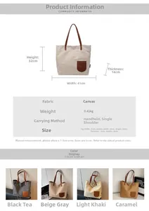 Guida alle dimensioni e varianti colore per la borsa tote grande in tela e pelle marrone