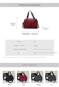 Size chart showing dimensions 42x29x18cm for the large capacity casual travel backpack