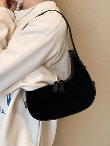 Minimalist black matte leather hobo bag for women with smooth leather trim details