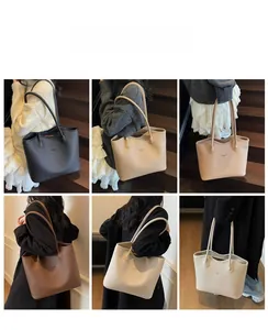 Sac fourre-tout à texture litchi en six couleurs pour des styles de navette variés
