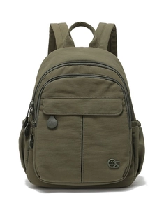 Sac à dos mode en nylon vert olive avec grande capacité et poches multicouches pour femmes