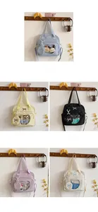 Detailed grid showing five colors of the large ita bag with transparent display windows