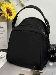 Bolso Bandolera de Nailon Ligero para Mujer Bolso Cuadrado Pequeño de Moda Color Sólido Casual Portátil de Mano con Múltiples Bolsillos