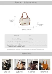 Detailed size specifications and material parameters for PU leather bucket bag