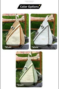 Detailed comparison of khaki, white and green waterproof nylon crossbody outdoor bags