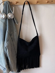 Borsa Tote Donna Vintage con Nappine Grande Capacità in Pelle PU Frange Borsa a Tracolla Bohémien Retro per Pendolarismo