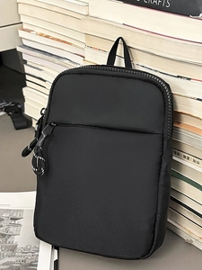 Strapazierfähige Nylon Brusttasche Große Kapazität Lässige Umhängetasche Für Damen Herren Einfarbig Multi Reißverschluss Outdoor Tasche