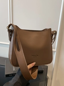 Fashion Bag New York Printed Women PU Leather Bucket Bag Minimalist Solid Color Shoulder Crossbody Bag With Tassel Decor
