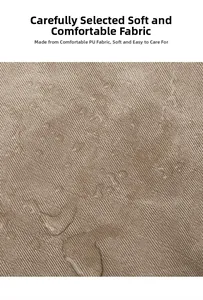 Close-up of premium brown PU leather texture showing soft and comfortable material detail