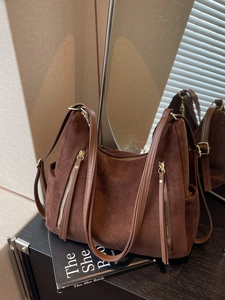 Vintage Women Suede Texture PU Leather Backpack Large Capacity Fashion Retro Hobo Shoulder Crossbody Bag With Zipper