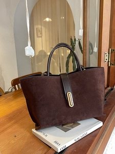 Vintage Frosted Faux Suede Bucket Bag For Women Large Capacity Casual Crossbody Bag Elegant Handbag Retro Tote Shoulder Bag