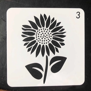 Transparent PET sunflower stencil for kids drawing and DIY scrapbooking projects