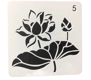 Transparent PET lotus drawing template for DIY painting and stenciling craft