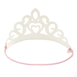 Couronne de fête en feutre avec cœur découpé et bandeau rose élastique pour anniversaire