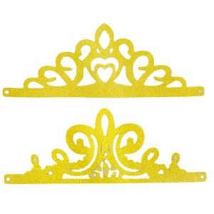 Serre-têtes couronnes dorées à paillettes avec motifs de cœur pour fêtes d'anniversaire