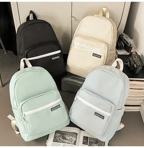 Minimalist nylon backpacks in black, beige, mint green and light blue colors
